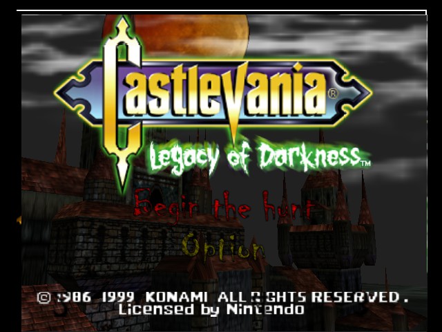 Castlevania - Legacy of Darkness (Hi-res Graphics v1.1) Title Screen